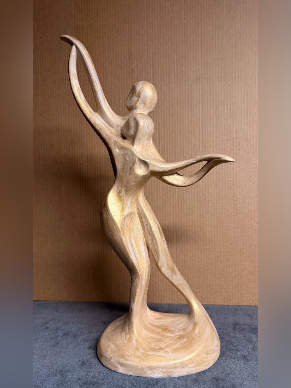 Home Art Gold Abstract Dancer Sculpture